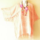 KB814 Batik Caftan Poncho Kimono Tassel Tunic Fringe Blouse Top -L, XL, 1X & 2X KB814 Batik Caftan Poncho Kimono Tassel Tunic Fringe Blouse Top -L, XL, 1X & 2X