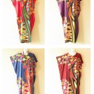 Abstract Boho Kaftan Caftan Batwing Plus Dolman Maxi Dress - 1X, 2X, 3X & 4X