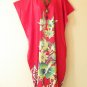 KD56 Red Floral Women Kaftan Caftan Batwing Hippie Tunic Maxi Dress L to 2X