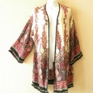CF1 Beige Paisley Fringes Long Rayon Cardigan Kimono Duster Jacket - M, L & XL CF1 Beige Paisley Fringes Long Rayon Cardigan Kimono Duster Jacket - M, L & XL