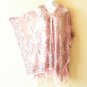 Chiffon Women Sheer Poncho Tunic Scarf / Top / Cover up with Lace Fringes