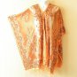 Chiffon Women Sheer Poncho Tunic Scarf / Top / Cover up with Lace Fringes