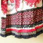 CF6 Black Red Floral Fringes Open Front Cardigan Kimono Duster Jacket - S & M