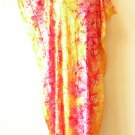 KD269 Tie Dye Batik Women Kaftan Caftan Batwing Hippie Tunic Maxi Dress L to 2X