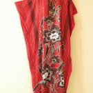 KD28 Red Floral Women Kaftan Caftan Batwing Maternity Dolman Maxi Dress L to 2X