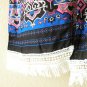 CF5 Red Hippy Batik Fringes Open Front Cardigan Kimono Duster Jacket - S, M & L