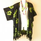 CB341 Hibiscus Cardigan Duster Kimono Sleeve Plus Jacket Cover up Top - up to 5X