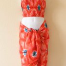 Tie Dye Broomstick Halter Top & Wrap Around Sarong Pareo Skirt Suit Set - M Tie Dye Broomstick Halter Top & Wrap Around Sarong Pareo Skirt Suit Set - M
