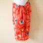 Tie Dye Broomstick Halter Top & Wrap Around Sarong Pareo Skirt Suit Set - M