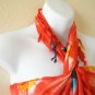Tie Dye Broomstick Halter Top & Wrap Around Sarong Pareo Skirt Suit Set - M