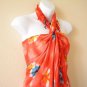 Tie Dye Broomstick Halter Top & Wrap Around Sarong Pareo Skirt Suit Set - M
