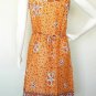 Hibiscus Batik Floral Spaghetti Strap Block Printed Cute Cotton Sundress S