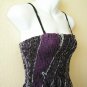 Pashmina Purple Boho Hippie Gypsy Bohemian Peasant Fringes Sexy Long Top - S & M