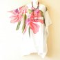LT62 Red Flowers 38" Length Midi Kimono Dolman Women Abaya Dress Up to 7X