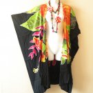 CM10 Floral Kimono 38" Midi Cardigan Duster Kaftan Jacket Cover Top - up to 5X