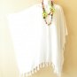 KB15 White Plain Batik Women Plus Kaftan Poncho Tunic Women Blouse Top up to 5X