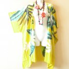 CM23 Yellow Kimono 38" Midi Cardigan Duster Kaftan Jacket Cover Top - up to 5X
