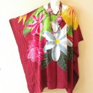 LT56 Maroon Batwing 38" Length Midi Kimono Dolman Women Abaya Dress Up to 7X