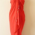 Clearance Red Cruise Beaded SwimSuit Beachwear Coverup Wrap Sarong Pareo Dress Clearance Red Cruise Beaded SwimSuit Beachwear Coverup Wrap Sarong Pareo Dress