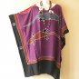 LT81 Purple Gecko Batik 38" Length Midi Kaftan Dolman Women Abaya Dress Up to 7X