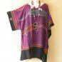 LT81 Purple Gecko Batik 38" Length Midi Kaftan Dolman Women Abaya Dress Up to 7X