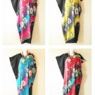 Floral Batik Boho Kaftan Caftan Batwing Plus Dolman Maxi Dress - S M L 1X 2X 3X Floral Batik Boho Kaftan Caftan Batwing Plus Dolman Maxi Dress - S M L 1X 2X 3X
