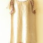 Khaki Silk Crinkled Wrinkled Women Maternity Sun Dress - L to 1X