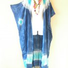 CD509 Tie Dye Cardigan Duster Kaftan Batwing Plus Maxi Hippy Jacket - up to 5X