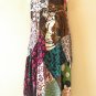 PD19 Patchwork Abstract Bohemian Peasant Boho Women Umbrella Sun Dress - M & L