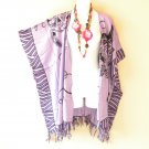 CB685 Purple Turtle Cardigan Duster Kaftan Open Plus Jacket Coverup Top up to 5X