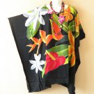 LT49 Black Batwing 38" Length Midi Kaftan Dolman Women Abaya Dress Up to 7X