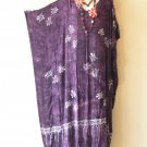 KD345 Purple Turtle Batik Women Batwing Kaftan Dolman Women Abaya Dress Up to 5X