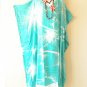 KD337 Turquoise Batik Women Batwing Kaftan Dolman Women Abaya Dress Up to 5X