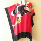 LT53 Red Turcan Batwing 38" Length Midi Kaftan Dolman Women Abaya Dress Up to 7X