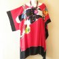 LT53 Red Turcan Batwing 38" Length Midi Kaftan Dolman Women Abaya Dress Up to 7X