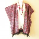 CB690 Abstract Batik Cardigan Duster Kaftan Batwing Jacket Cover up - 3X 4X & 5X