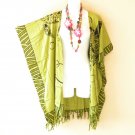 CB686 Green Turtle Cardigan Duster Kaftan Open Plus Jacket Coverup Top up to 5X