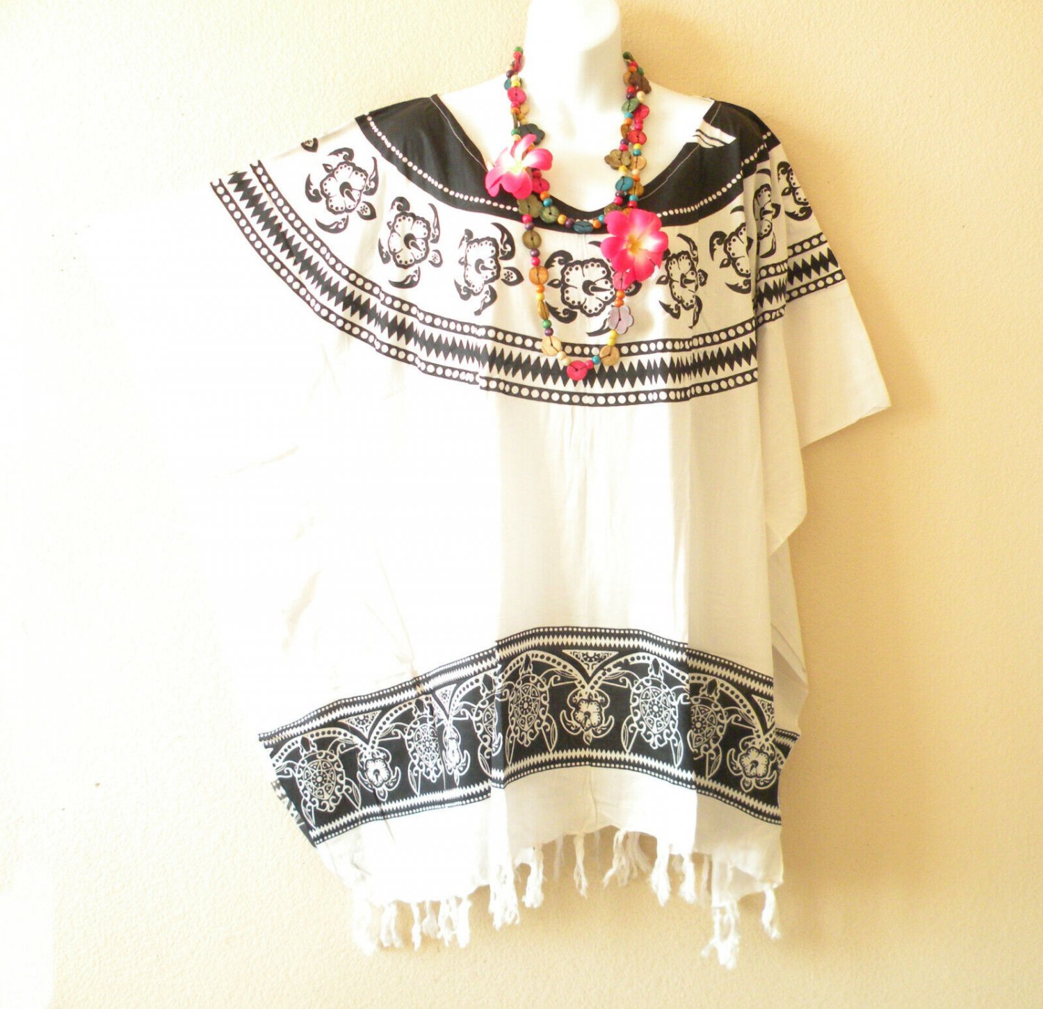 KB123 Turtle Plus VNeck Batik Kaftan Poncho Caftan Dolman Tunic Top  3X to 5X