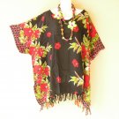 KB97 Floral Batik Plus Tunic Kimono Poncho Hippy Women Blouse Top up to 5X