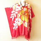 KB234 Red Batik Plus Size Boho Kaftan Poncho Hippy Women Blouse Top - 3X to 5X KB234 Red Batik Plus Size Boho Kaftan Poncho Hippy Women Blouse Top - 3X to 5X
