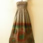 TL50 Bohemian Cocktail Silk Halter Tube Smock Maxi Broomstick Dress - M to 2X