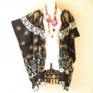 CB703 Floral Batik Cardigan Duster Kaftan Batwing Jacket Cover up - 3X 4X & 5X