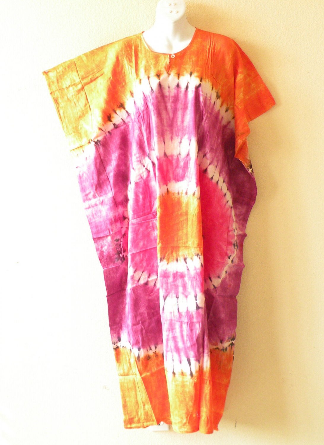 KD241 Tie Dye Batwing Hippie Caftan Dolman Women Abaya Maxi Dress Up to 3X