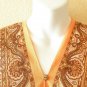 Orange Chiffon Sheer Poncho Tunic Scarf Top Cover up with Lace Fringe Free Size