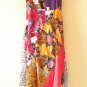 PD16 Patchwork Abstract Bohemian Peasant Boho Women Umbrella Sun Dress - M & L
