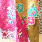 PD16 Patchwork Abstract Bohemian Peasant Boho Women Umbrella Sun Dress - M & L