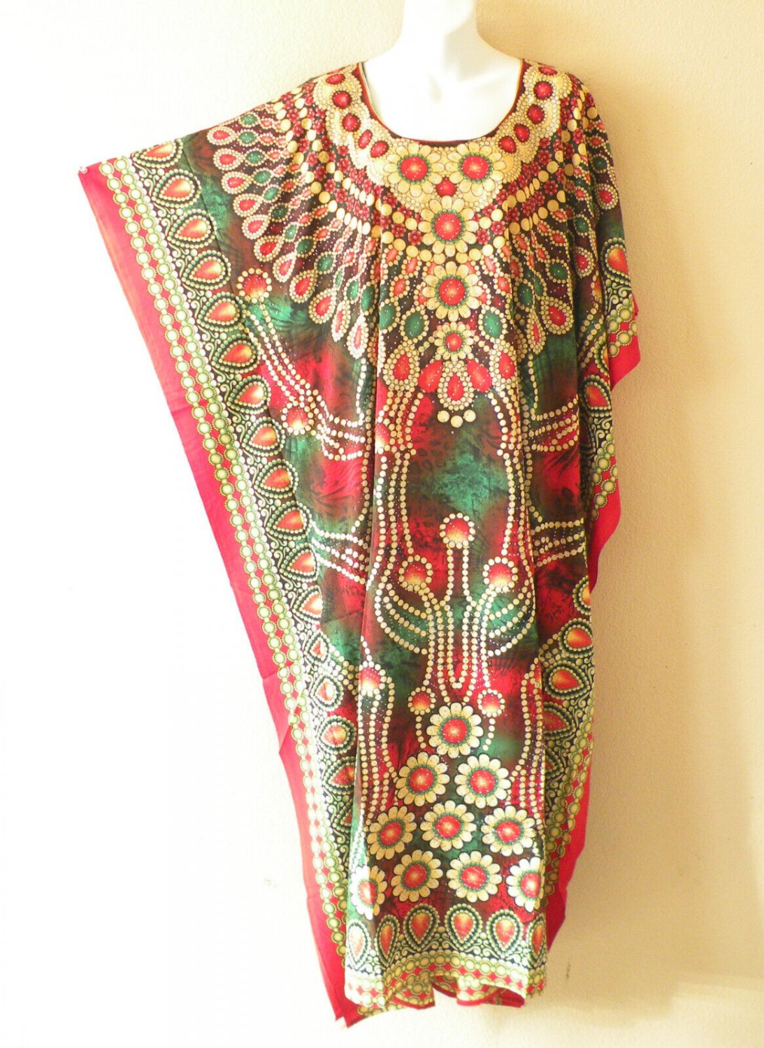KD428 Red Elegant Kaftan Viscose Glitter Women Abaya Maxi Dress - Up to 5X