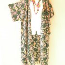 CD525 Floral Batik Kimono Batwing Cardigan Duster Open Plus Hippy Jacket Cover