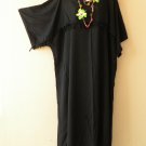 KD11 Black Solid Women Batwing Tunic Kimono Dolman Women Abaya Dress Up to 5X