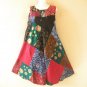 PD10 Patchwork Abstract Bohemian Peasant Boho Women Umbrella Sun Dress - M & L